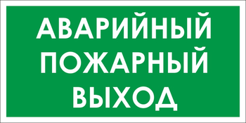 B59 аварийный пожарный выход (пластик, 300х150 мм) - Знаки безопасности - Вспомогательные таблички - Магазин охраны труда и техники безопасности stroiplakat.ru